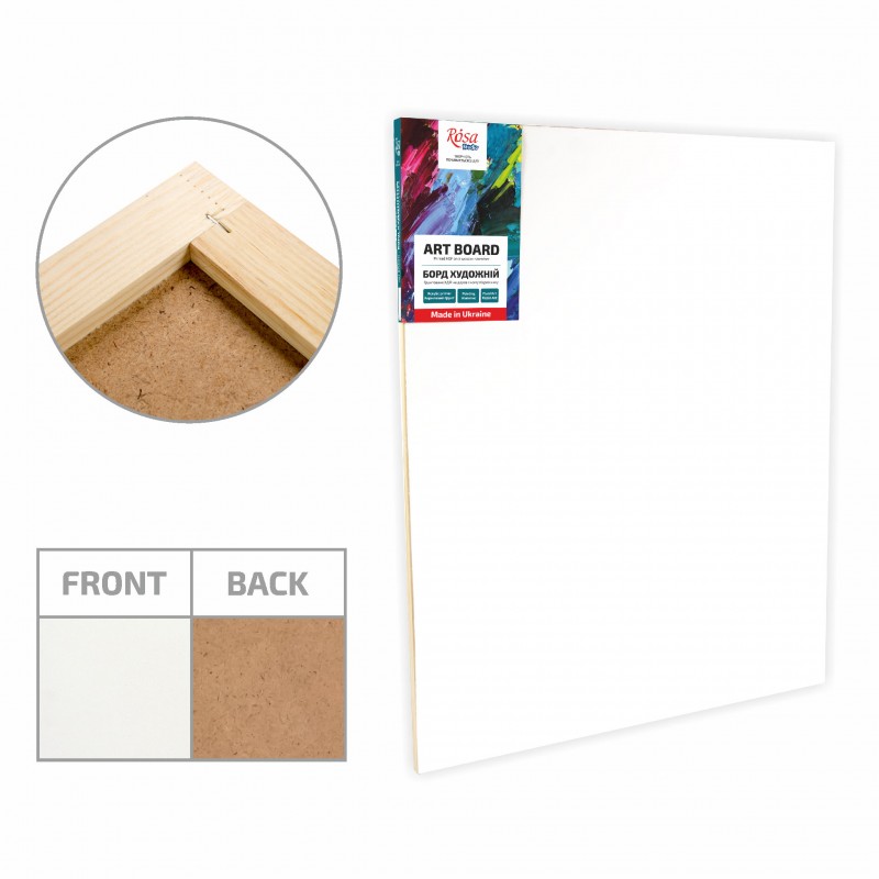 Artist board, primed HDF, acrylic prime, ROSA Studio