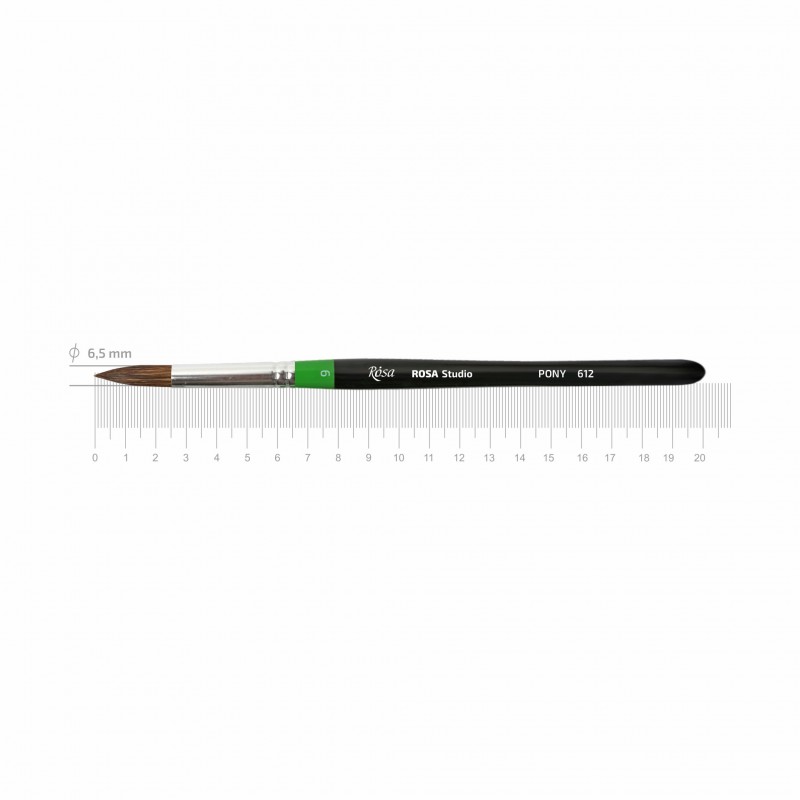 Set of brushes 4, Synthetic, 3pc., Flat №10, Round №0,6, Long Handle, ROSA Studio