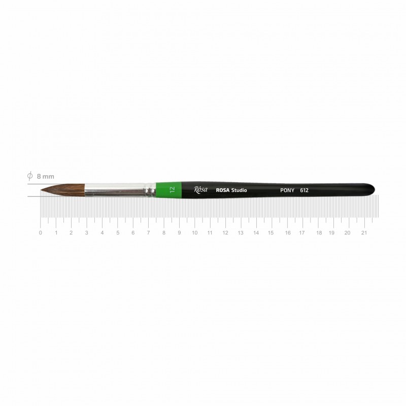 Set of brushes 4, Synthetic, 3pc., Flat №10, Round №0,6, Long Handle, ROSA Studio