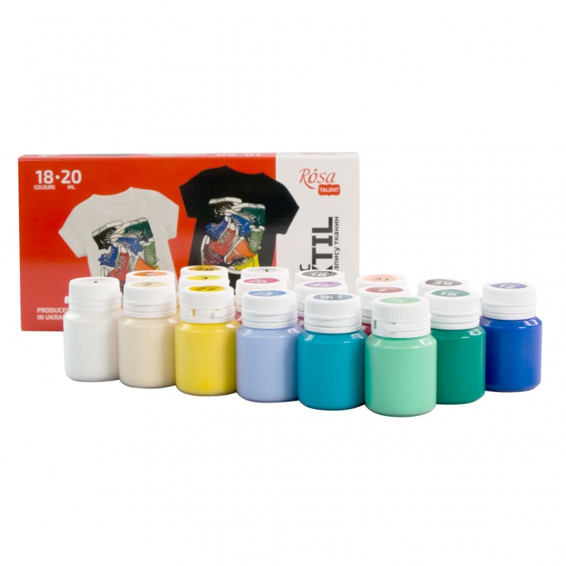 Sets of acrylic paints for textile STYLE 20ml ROSA TALENT