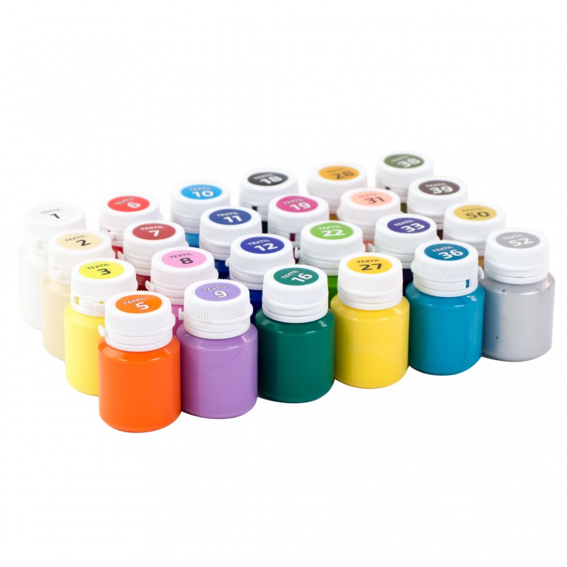 Set of acrylic paints for textile UNICORN, 9col., 20ml, pastel colorsl ROSA TALENT
