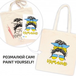 Набір, екосумка-розмальовка, „Ukraine“, бавовна 220 г/кв.м, 38х42см, ROSA Talent