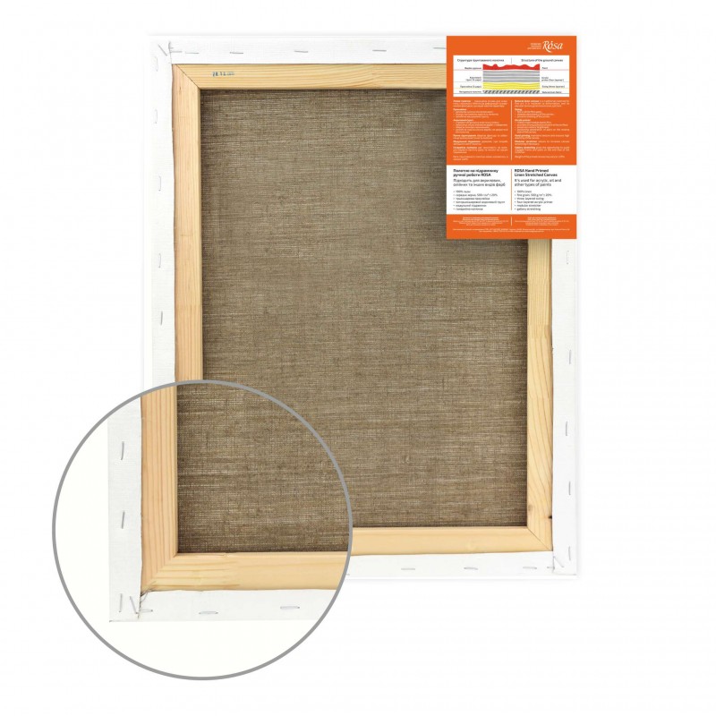 Stretched Canvas, fine grain, acrylic prime, linen ROSA