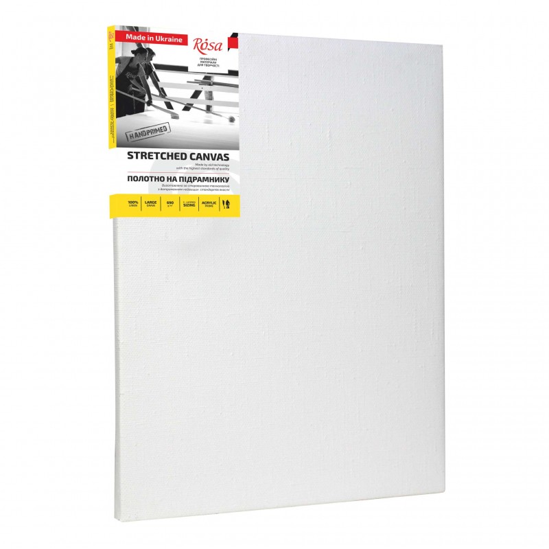Stretched Canvas, large grain, acrylic prime, linen ROSA