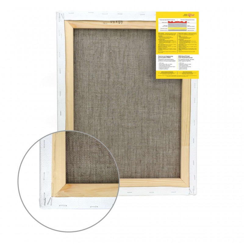 Stretched Canvas, large grain, acrylic prime, linen ROSA