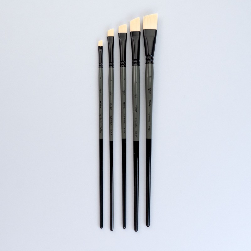 Synthetic Flat Brush, Snow 1098F, Long Handle, KOLOS by ROSA