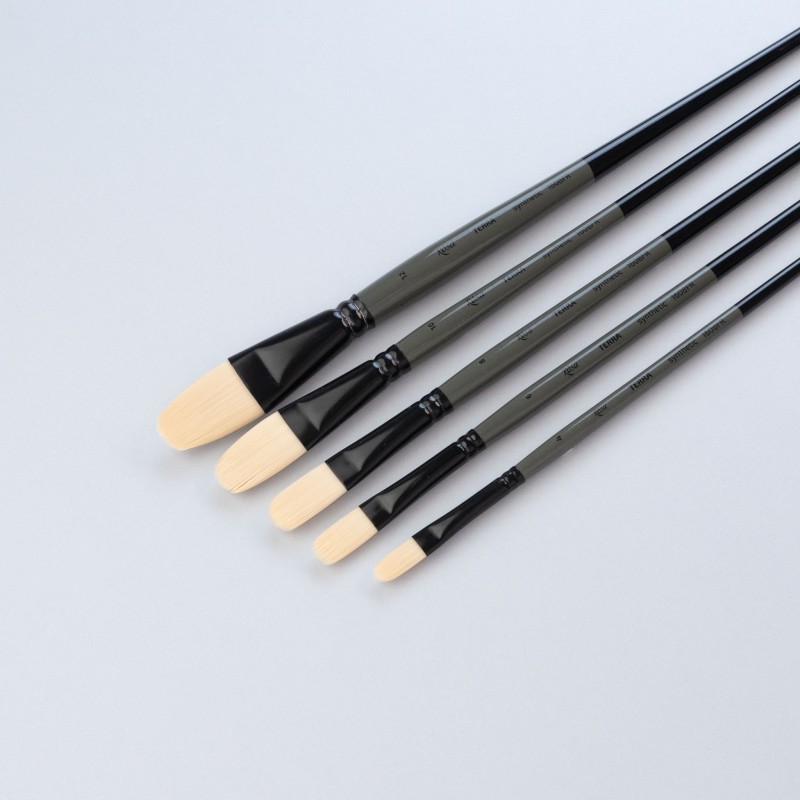 Synthetic Oval Brush, TERRA 1608FR, №1, Long Handle, ROSA