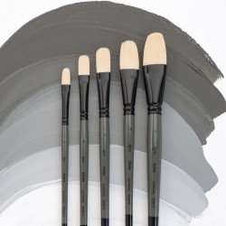 Synthetic Oval Brush, TERRA 1608FR, №1, Long Handle, ROSA
