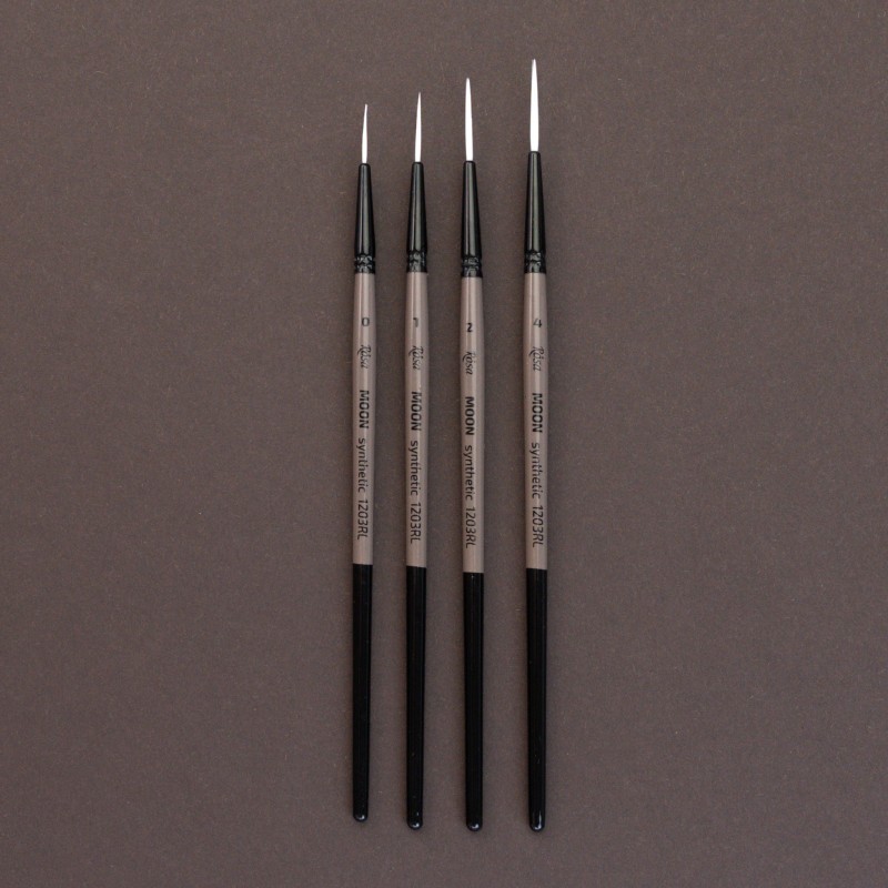 Synthetic Liner Brush, MOON 1203RL, Short Handle, ROSA