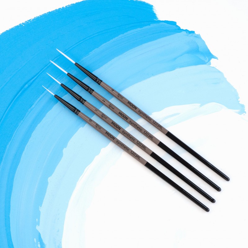 Synthetic Liner Brush, MOON 1203RL, Short Handle, ROSA