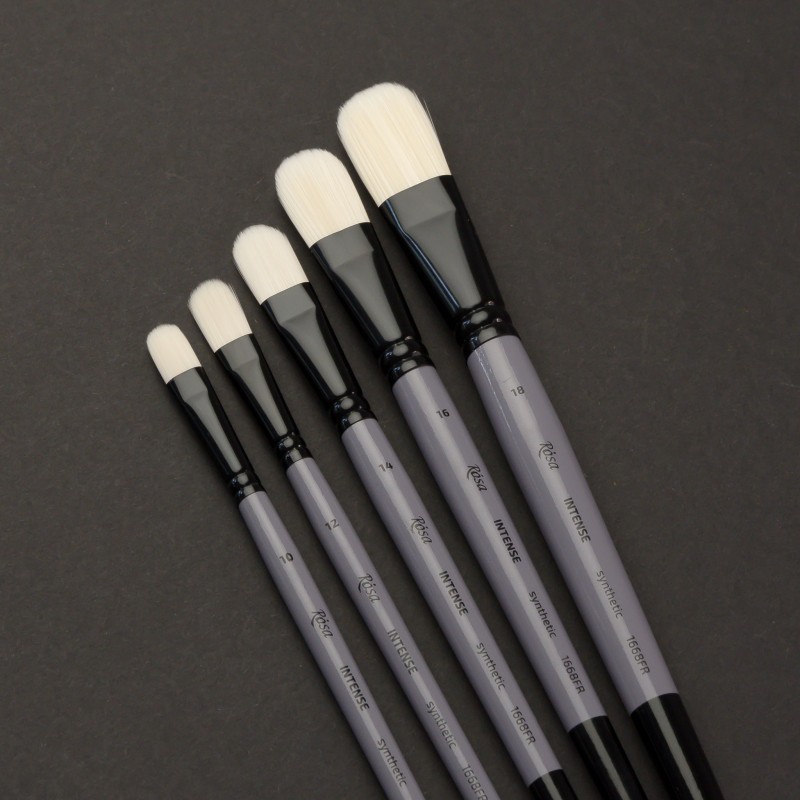 Synthetic Oval Brush, INTENSE 1668FR, Long Handle, ROSA
