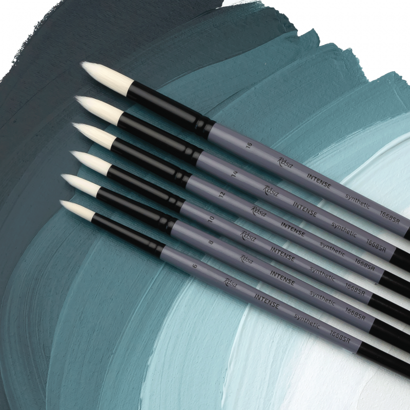 Synthetic Oval Brush, INTENSE 1668FR, Long Handle, ROSA