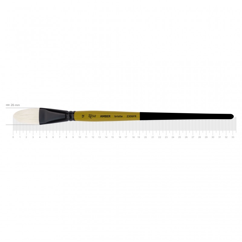 Bristle Fleyts Brush, AMBER 2306, Short Handle, ROSA