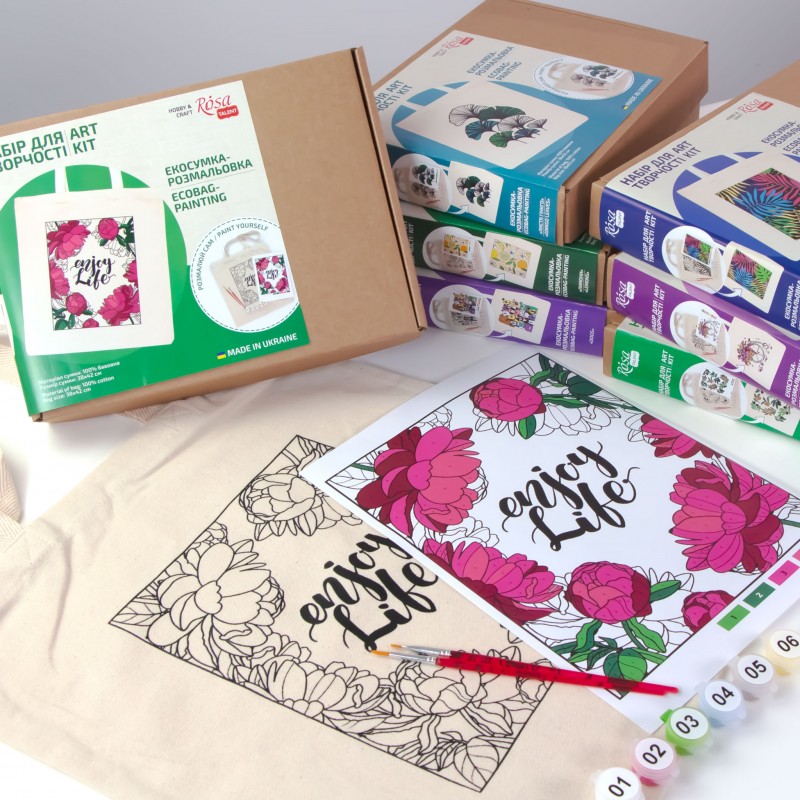 Set, ecobag-coloring, „Dogs“, cotton 220 gsm, 38x42 cm, ROSA Talent