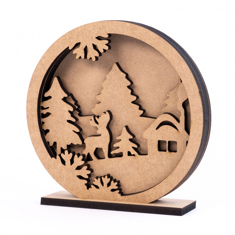 3D composition "Winter", MDF, 15x15 cm, ROSA Talent