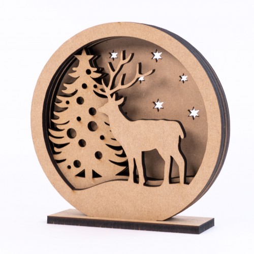 3D composition "Winter", MDF, 15x15 cm, ROSA Talent