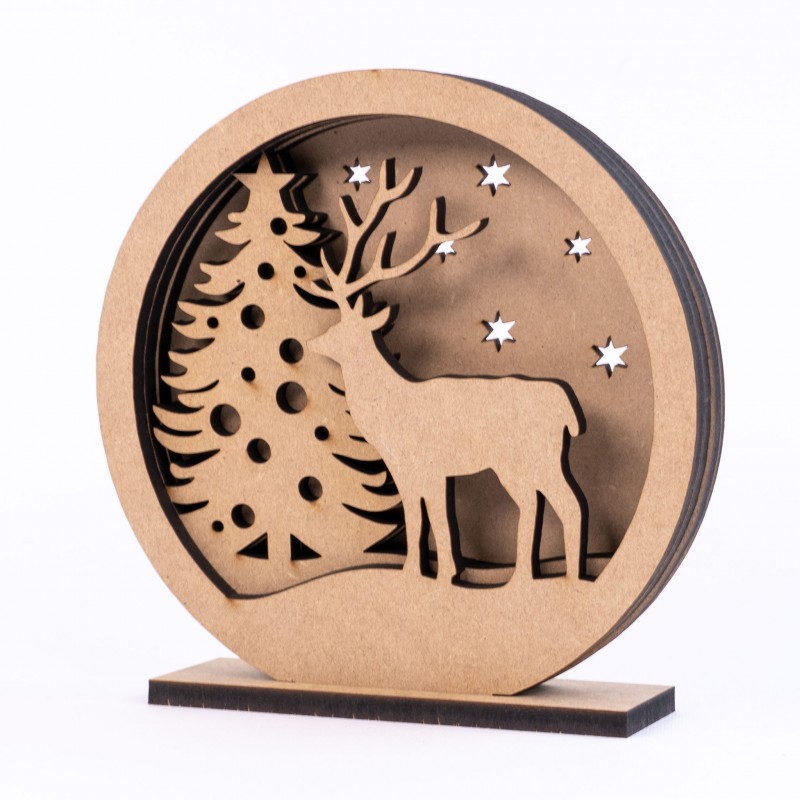 3D composition "Winter", MDF, 15x15 cm, ROSA Talent