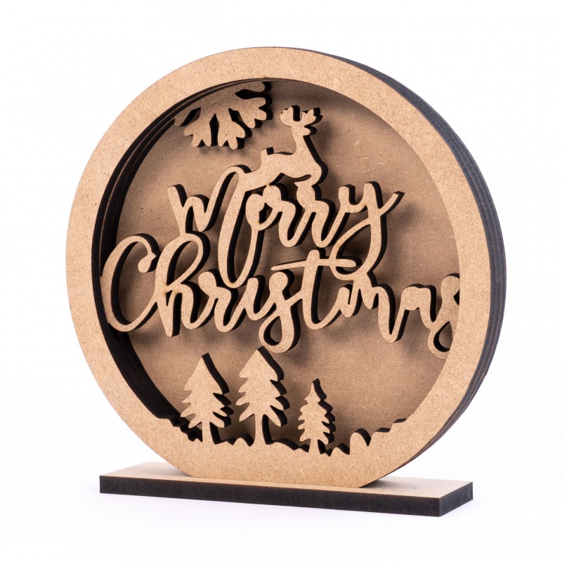 3D composition "Winter", MDF, 15x15 cm, ROSA Talent