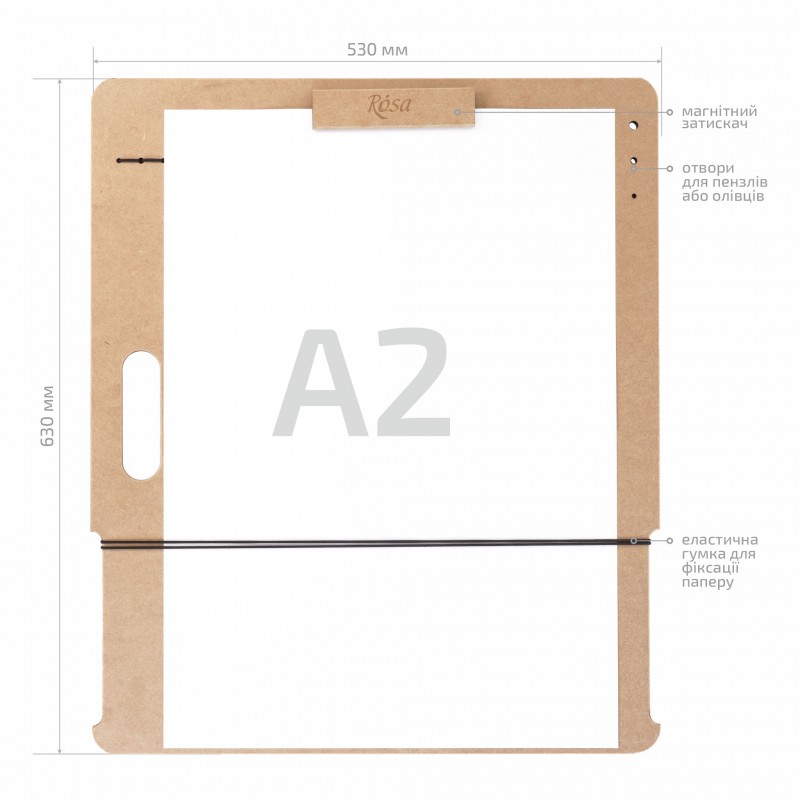 Sketch-Board with magnetic clip  MDF ROSA Studio