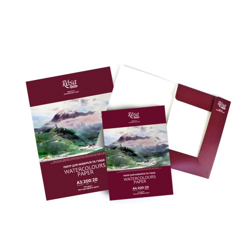 Folders for watercolor 20ark Fine grain 200g / m2 A3 / A4 ROSA Studio
