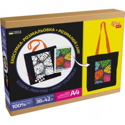 Набір, екосумка-розмальовка, „Ukraine“, бавовна 220 г/кв.м, 38х42см, ROSA Talent