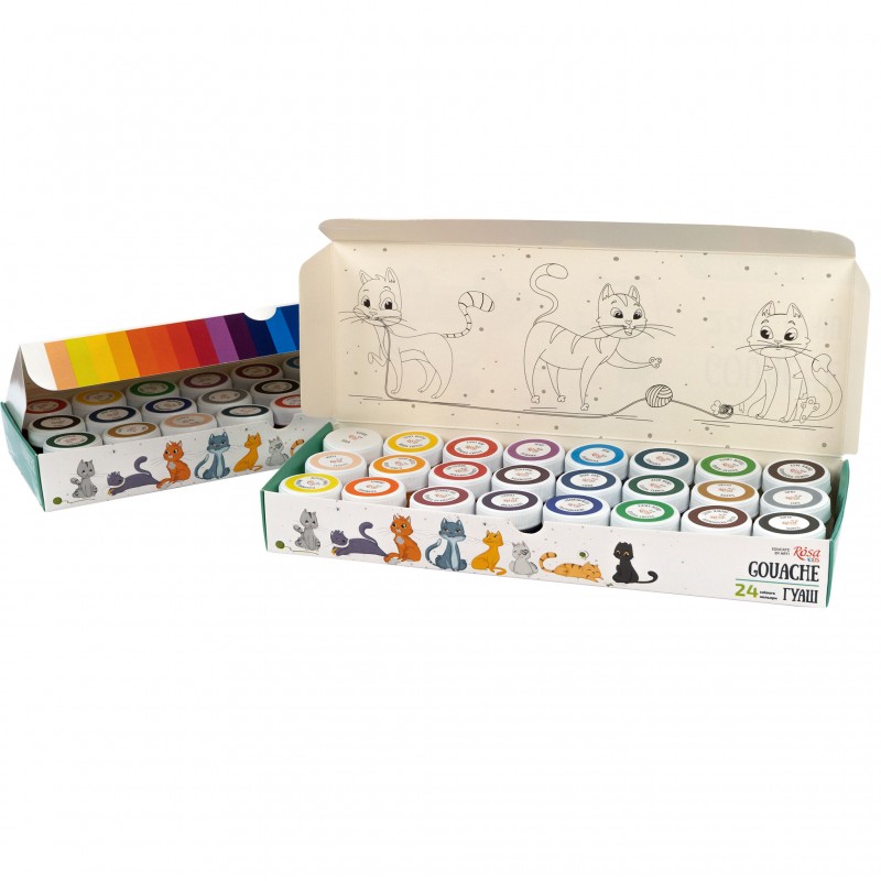 Sets of gouache paints Cats ROSA Kids
