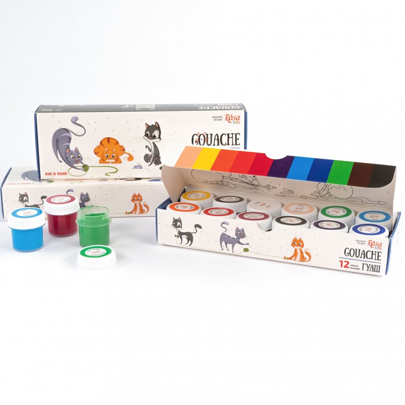 Sets of gouache paints Cats ROSA Kids
