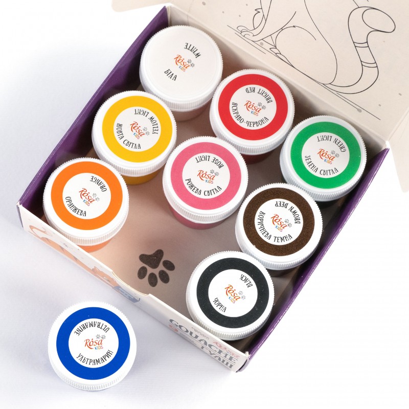 Sets of gouache paints Cats ROSA Kids