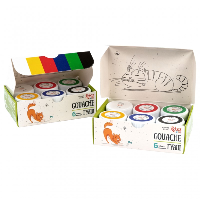 Sets of gouache paints Cats ROSA Kids