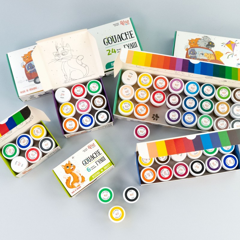 Sets of gouache paints Cats ROSA Kids