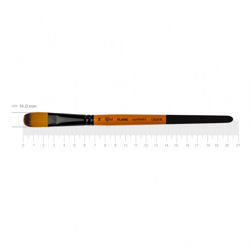 Synthetic Fan Brush, FLAME 1368FN, Short Handle, ROSA