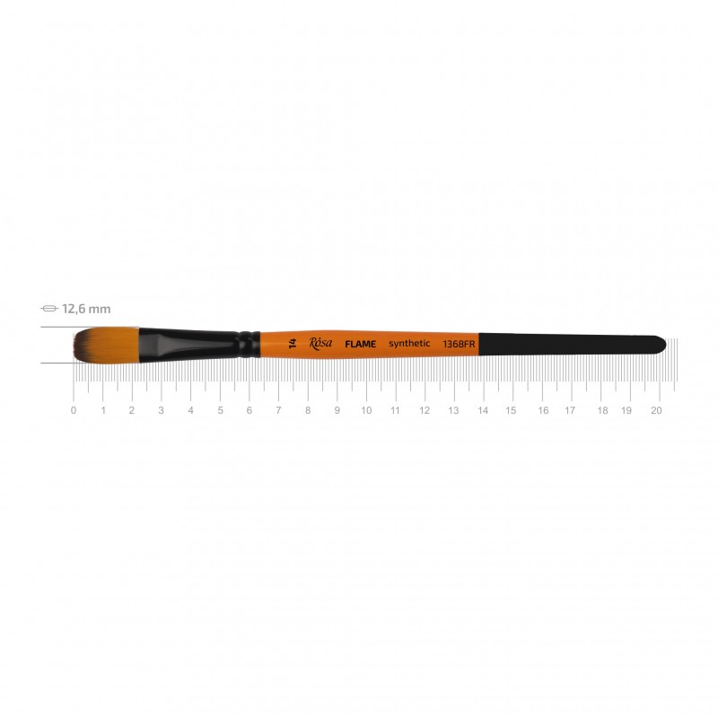 Synthetic Fan Brush, FLAME 1368FN, Short Handle, ROSA