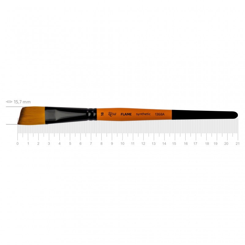 Synthetic Fan Brush, FLAME 1368FN, Short Handle, ROSA