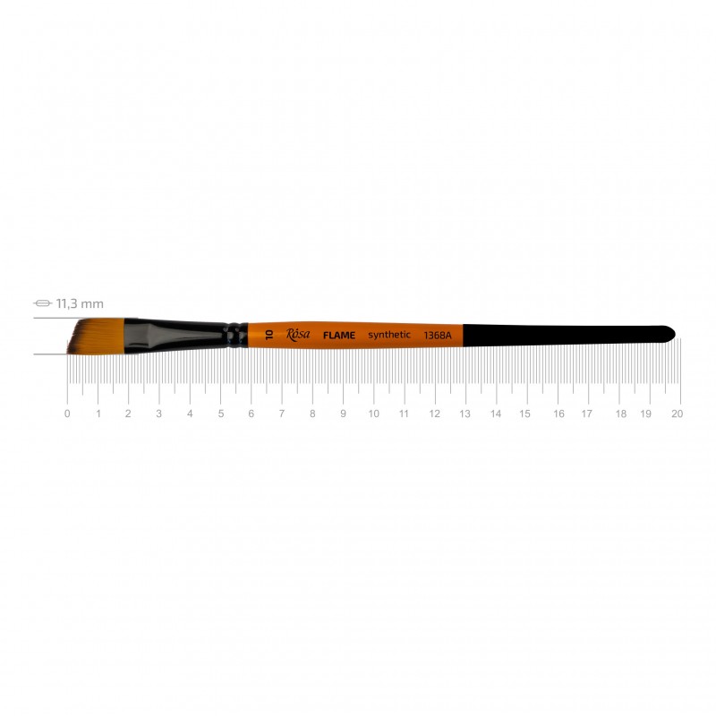 Synthetic Fan Brush, FLAME 1368FN, Short Handle, ROSA