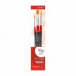 Set of brushes 6, Synthetic, 3pc., Flat №10, Round №2, 5, Short Handle, ROSA Studіo
