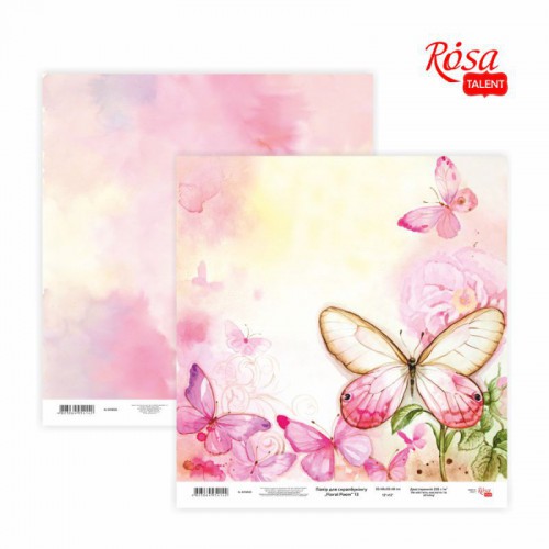 Scrap paper „Floral Poem“ 30,48х30cm 200g /m2 ТМ ROSA TALENT