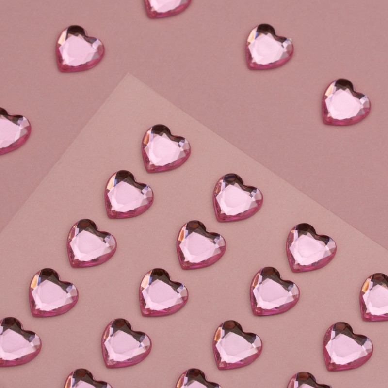 Rhinestones self-adhesive, Heart, 8mm,  ROSA Talent