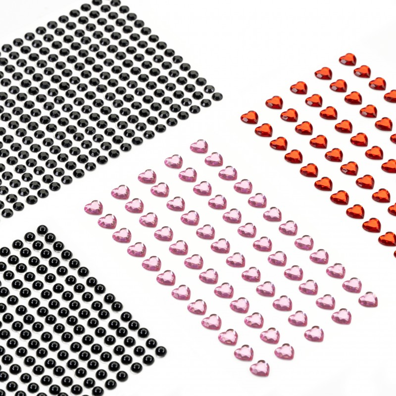Rhinestones self-adhesive, Heart, 8mm,  ROSA Talent