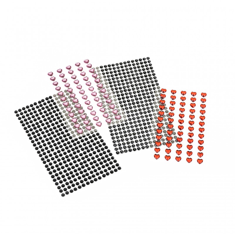 Rhinestones self-adhesive, Heart, 8mm,  ROSA Talent