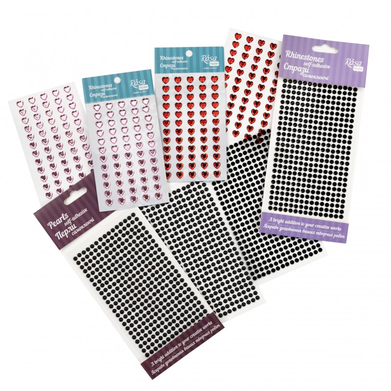 Rhinestones self-adhesive, Heart, 8mm,  ROSA Talent