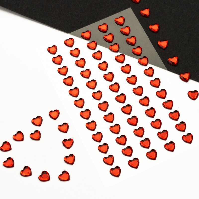 Rhinestones self-adhesive, Heart, 8mm,  ROSA Talent