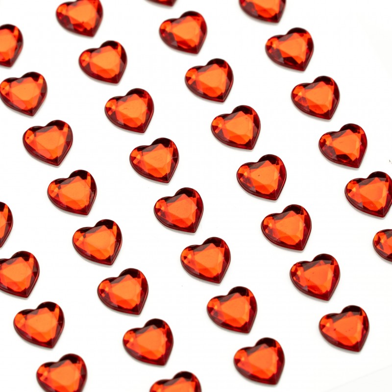Rhinestones self-adhesive, Heart, 8mm,  ROSA Talent