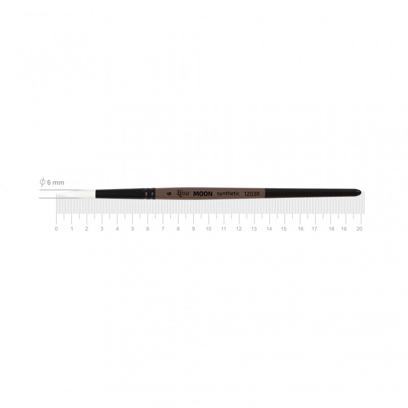 Synthetic Round Brush, MOON 1203R, Short Handle, ROSA
