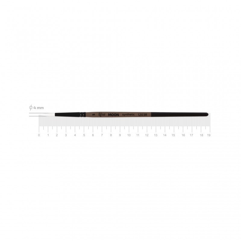Synthetic Round Brush, MOON 1203R, Short Handle, ROSA
