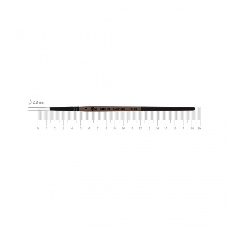 Synthetic Round Brush, MOON 1203R, Short Handle, ROSA