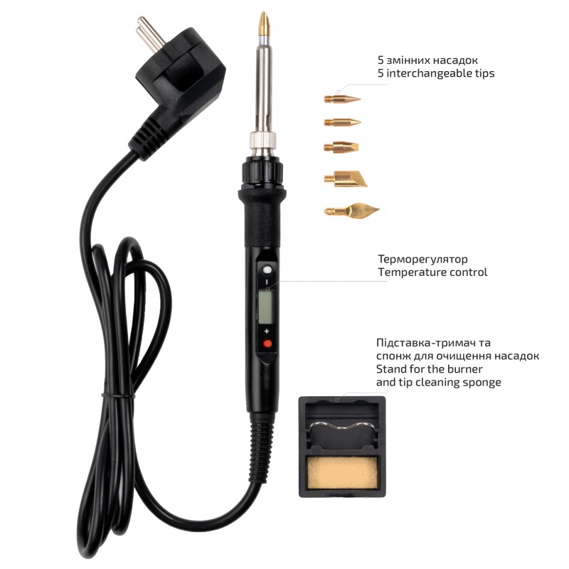 Wood burning Tool, with temperature control, 5 tips, ROSA START
