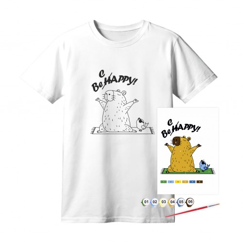 Set, T-Shirt painting „Cats“, 100% Cotton, Size S, ROSA Talent