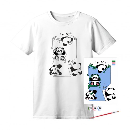 Set, T-Shirt painting „Cats“, 100% Cotton, Size S, ROSA Talent