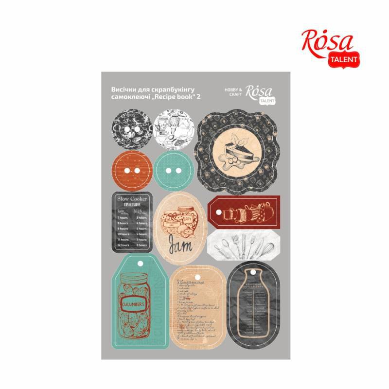 Висічки самокл. для скрапу „Recipe book“, картон, 12,8х20см, ROSA TALENT