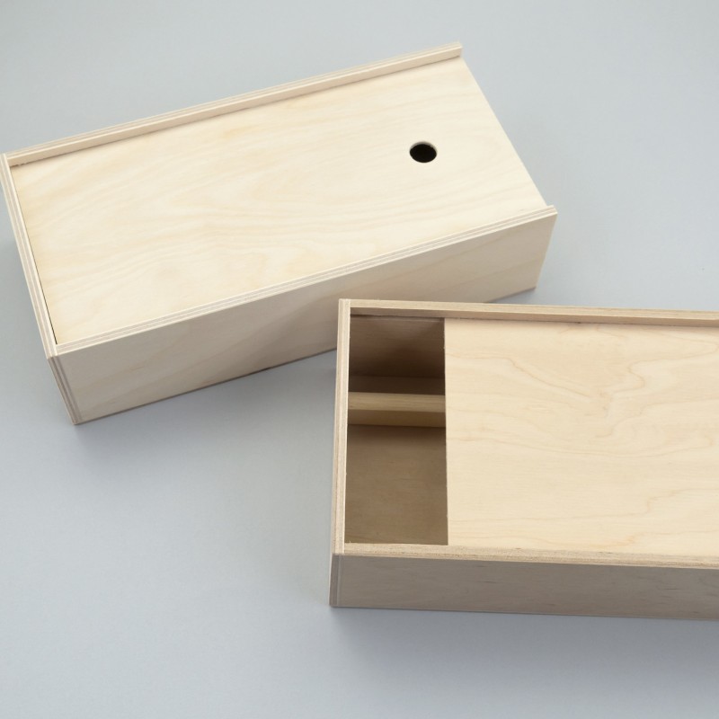 Gouache wooden pencil case
